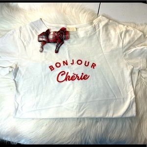 Zara white tee with bow